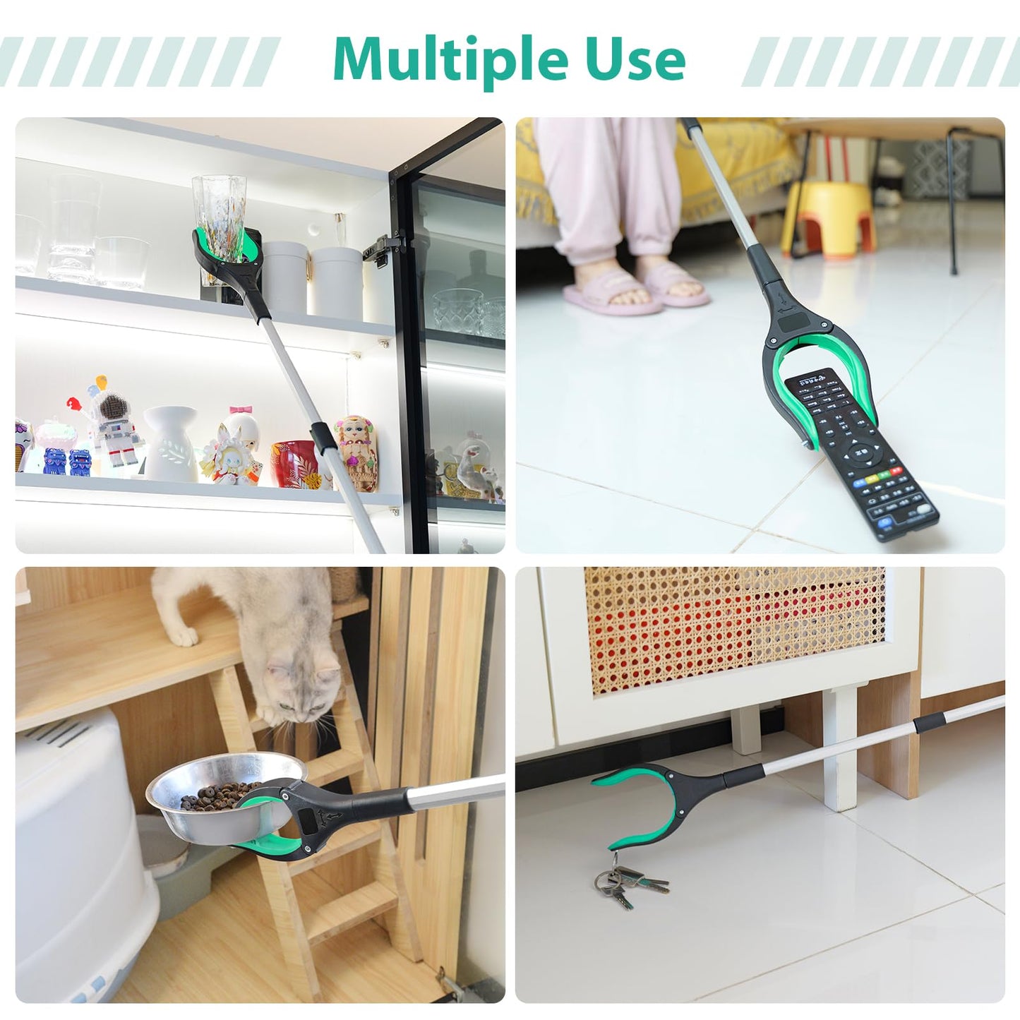 Magnetic Foldable Litter Picker with Rotating Head