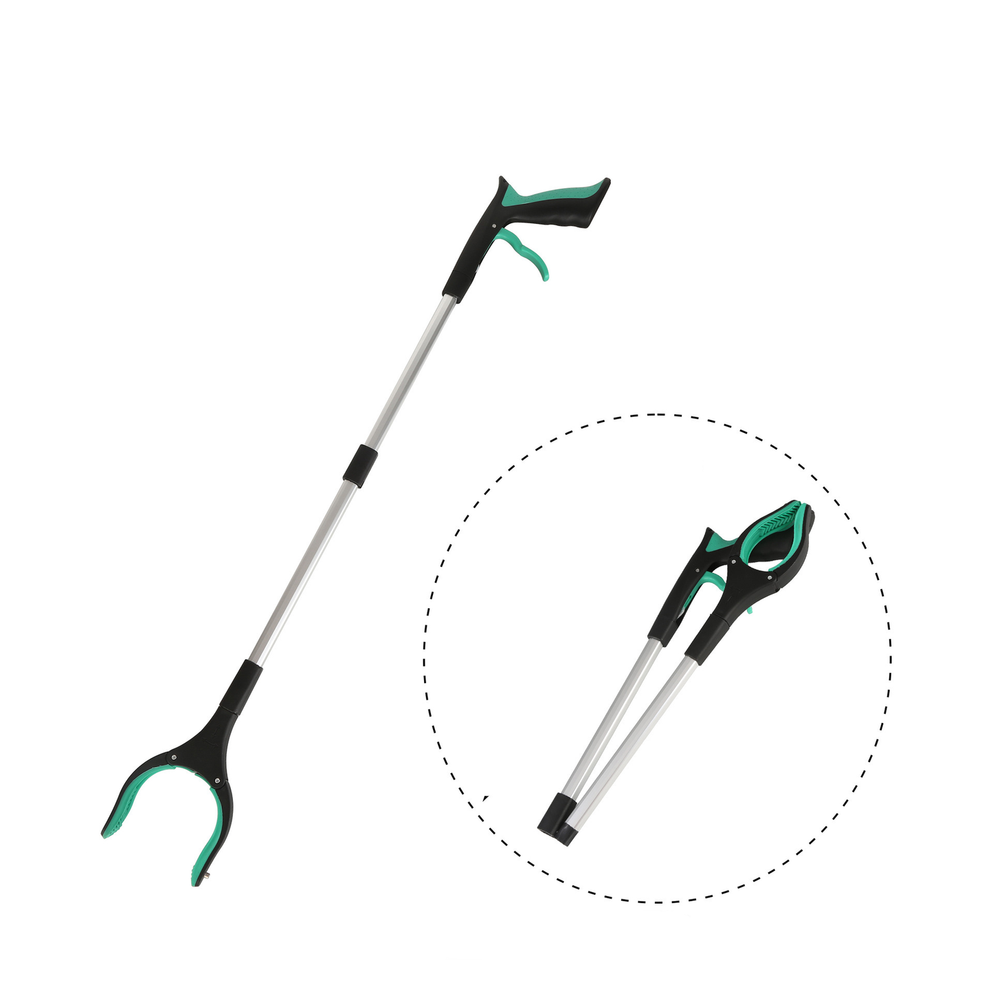 Magnetic Foldable Litter Picker with Rotating Head